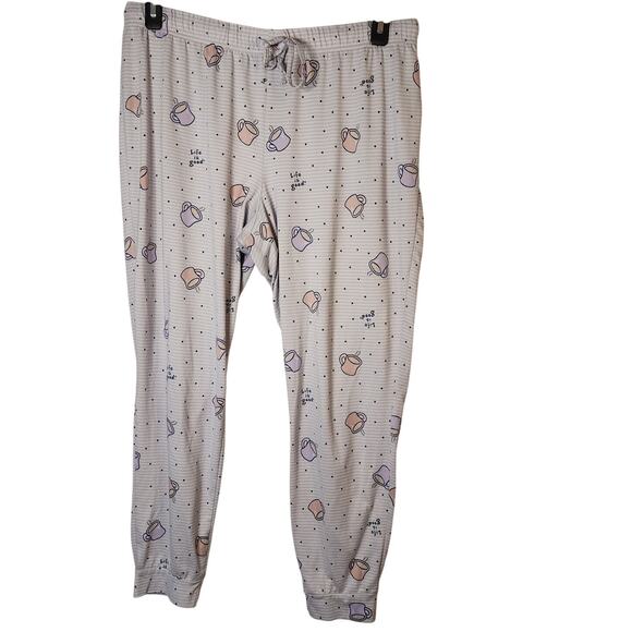 Life is Good Lot of 2 Lounge Pants Womens XL Pajama Style Comfort Elastic Waist - Picture 1 of 16